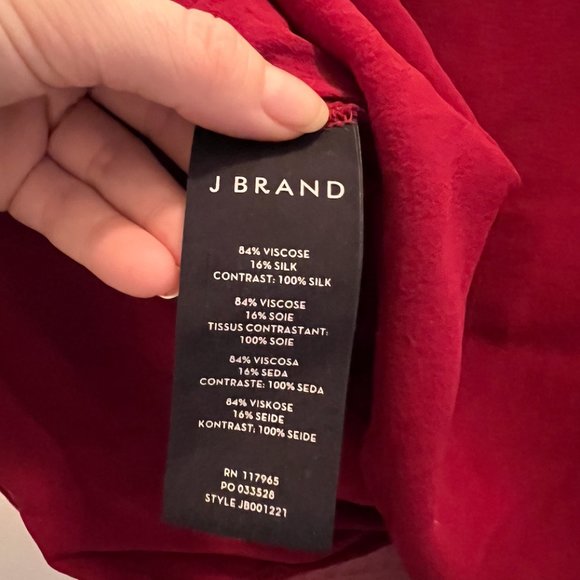 J Brand Luci Velvet Maroon Cami Tank, Small - Picture 7 of 8